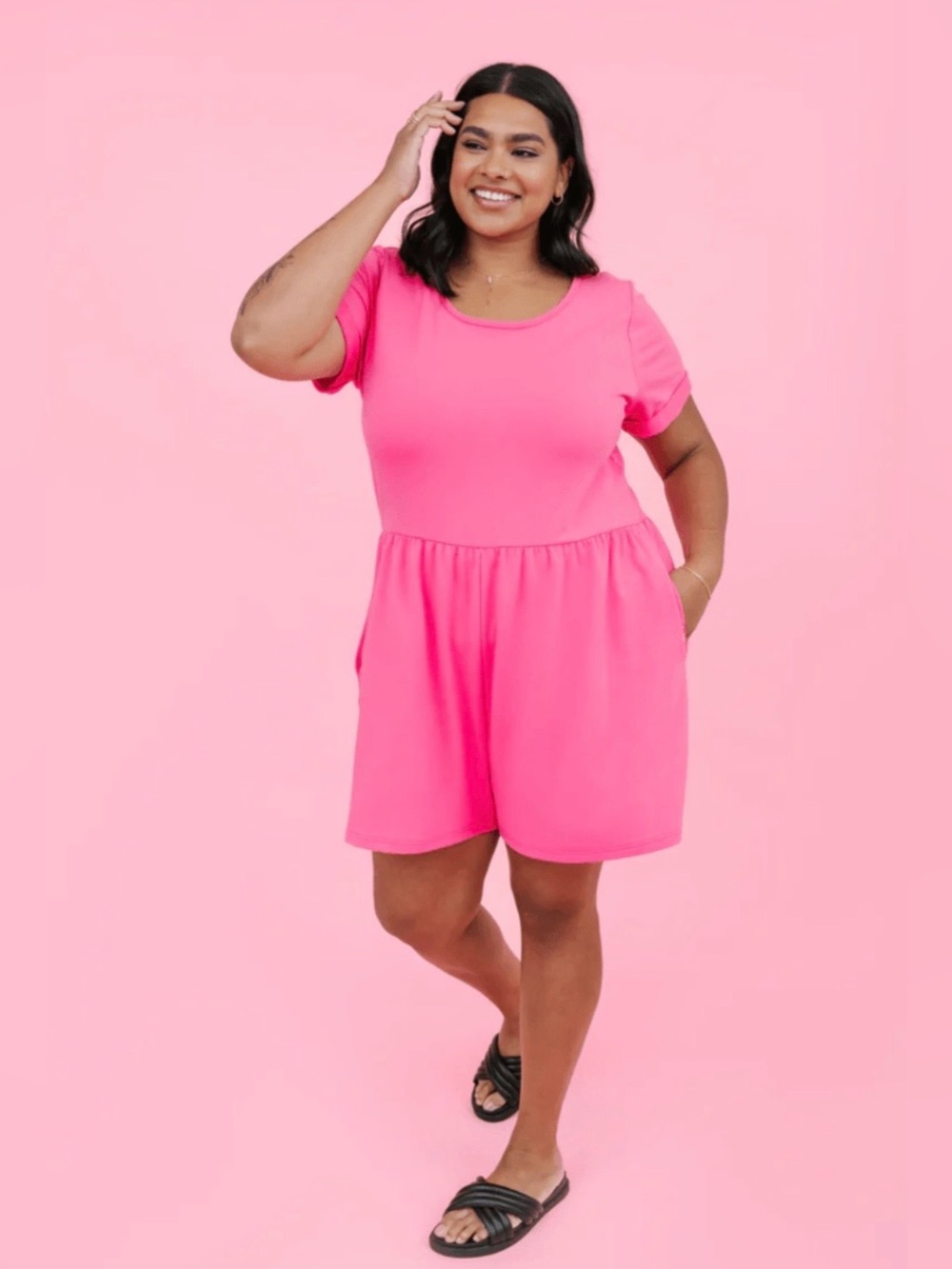 Smash + Tess x Barbie Shorty Romper Hot Pink Limited Edition Barbiecore 2XL